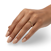 Chevron Wishbone Ring – 9K Yellow Gold