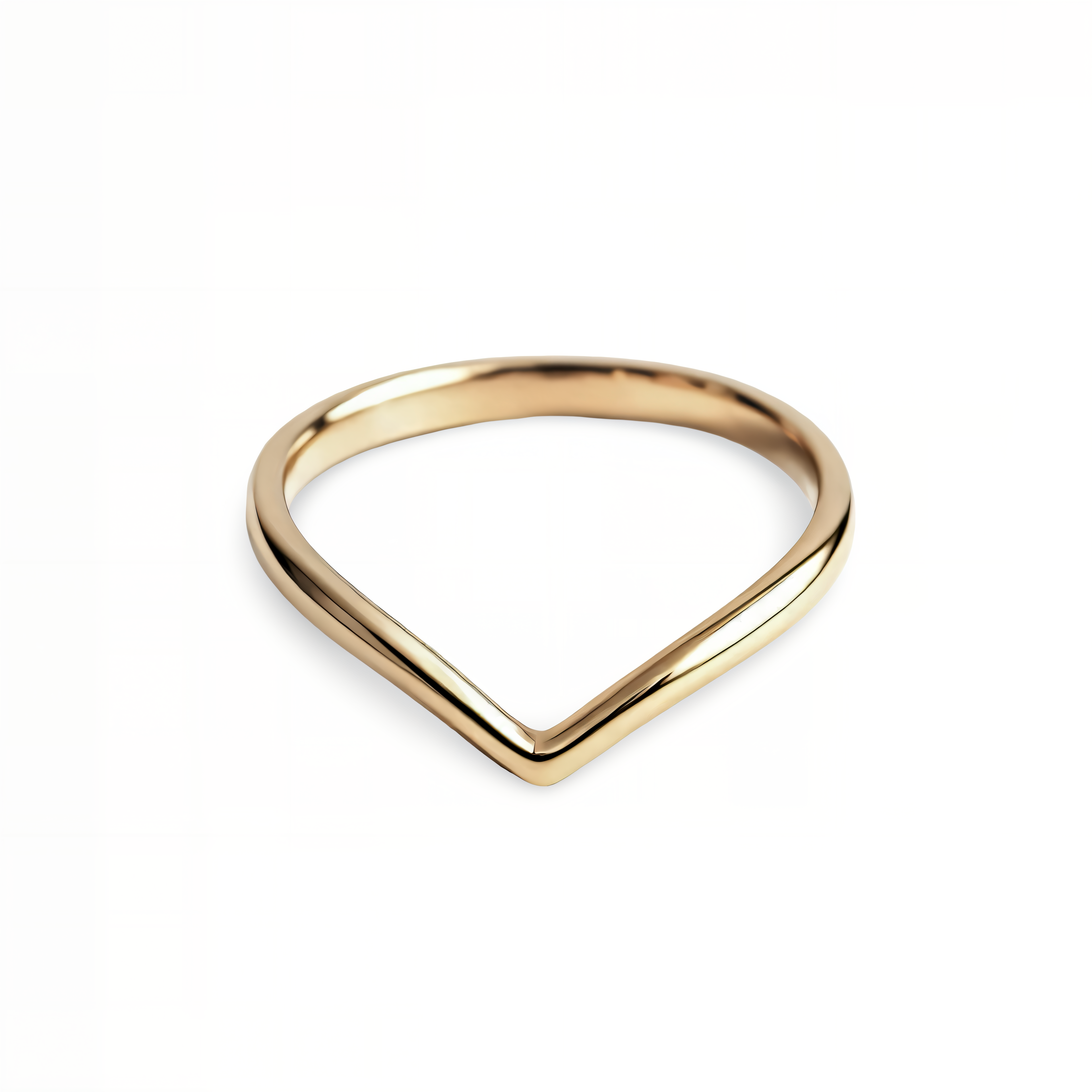 Chevron Wishbone Ring – 9K Yellow Gold
