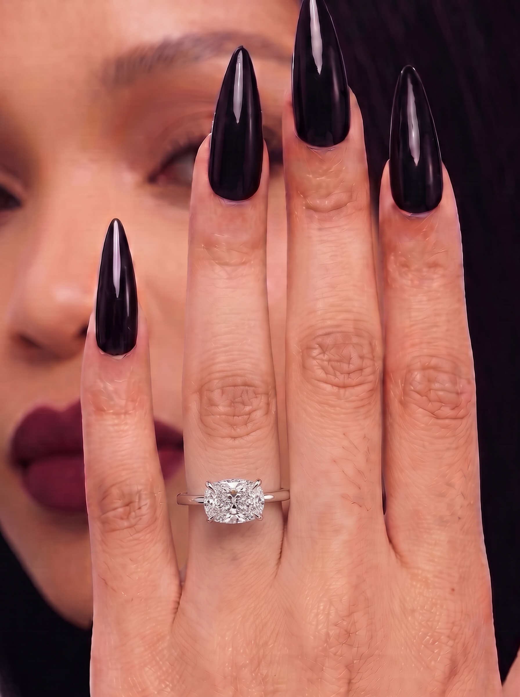 3.0ct Cushion-Cut East–West Solitaire