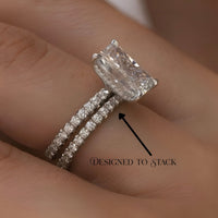 MG Vanter Glow™️ Radiant Cut with Hidden Halo & Pavé Ring in Sterling Silver