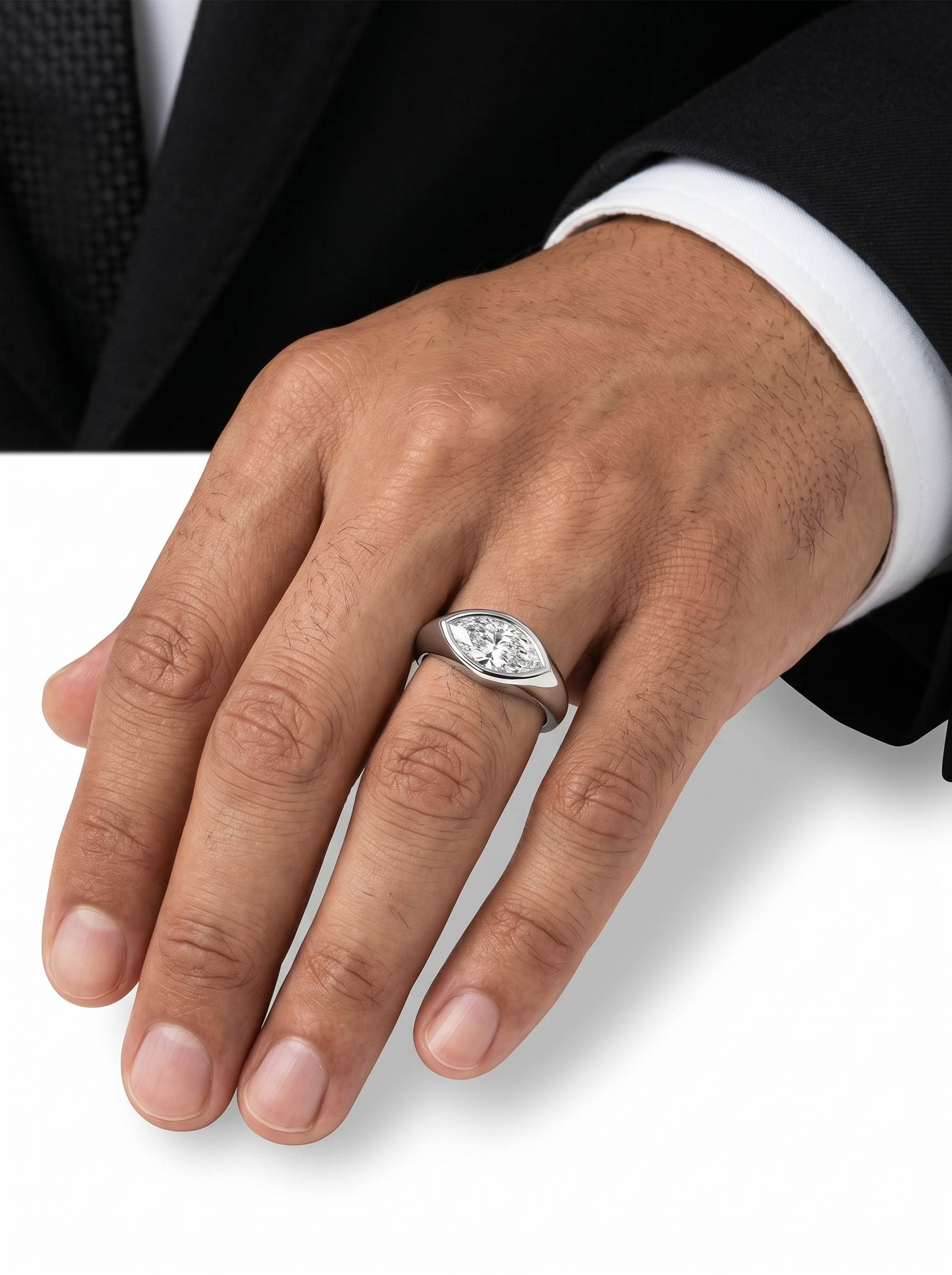 The Vanta Marquise Band in Sterling Silver