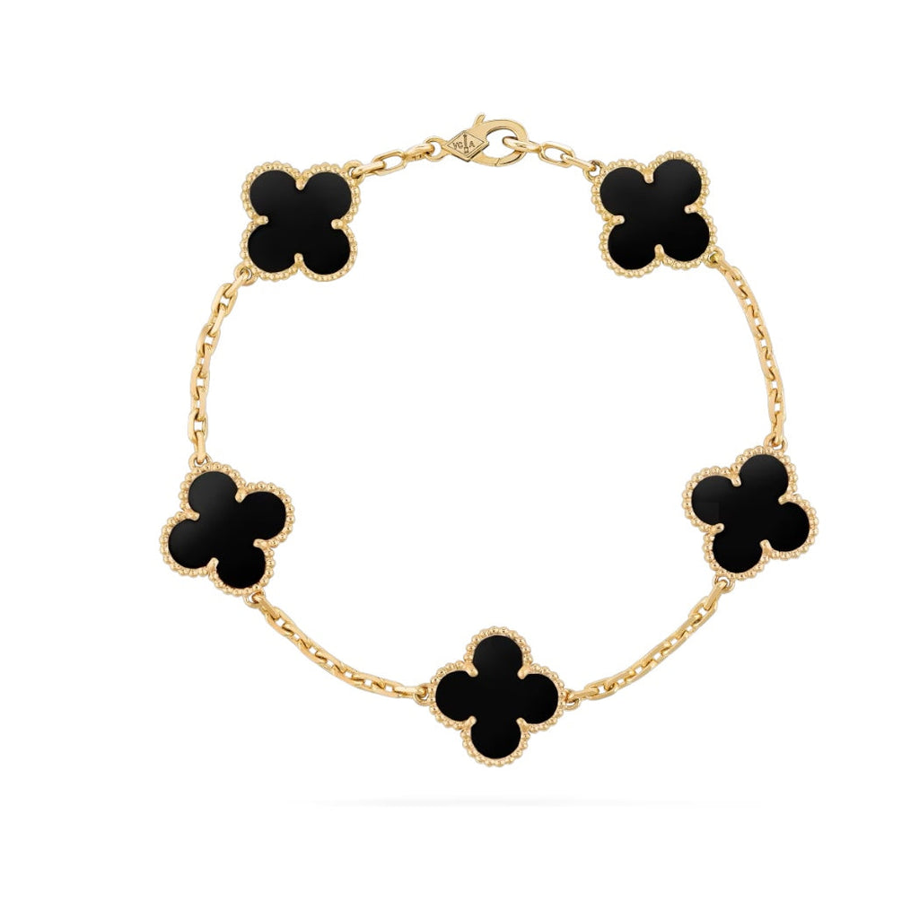 Vintage Gold & Black Clover Bracelet - MG ESSENCE