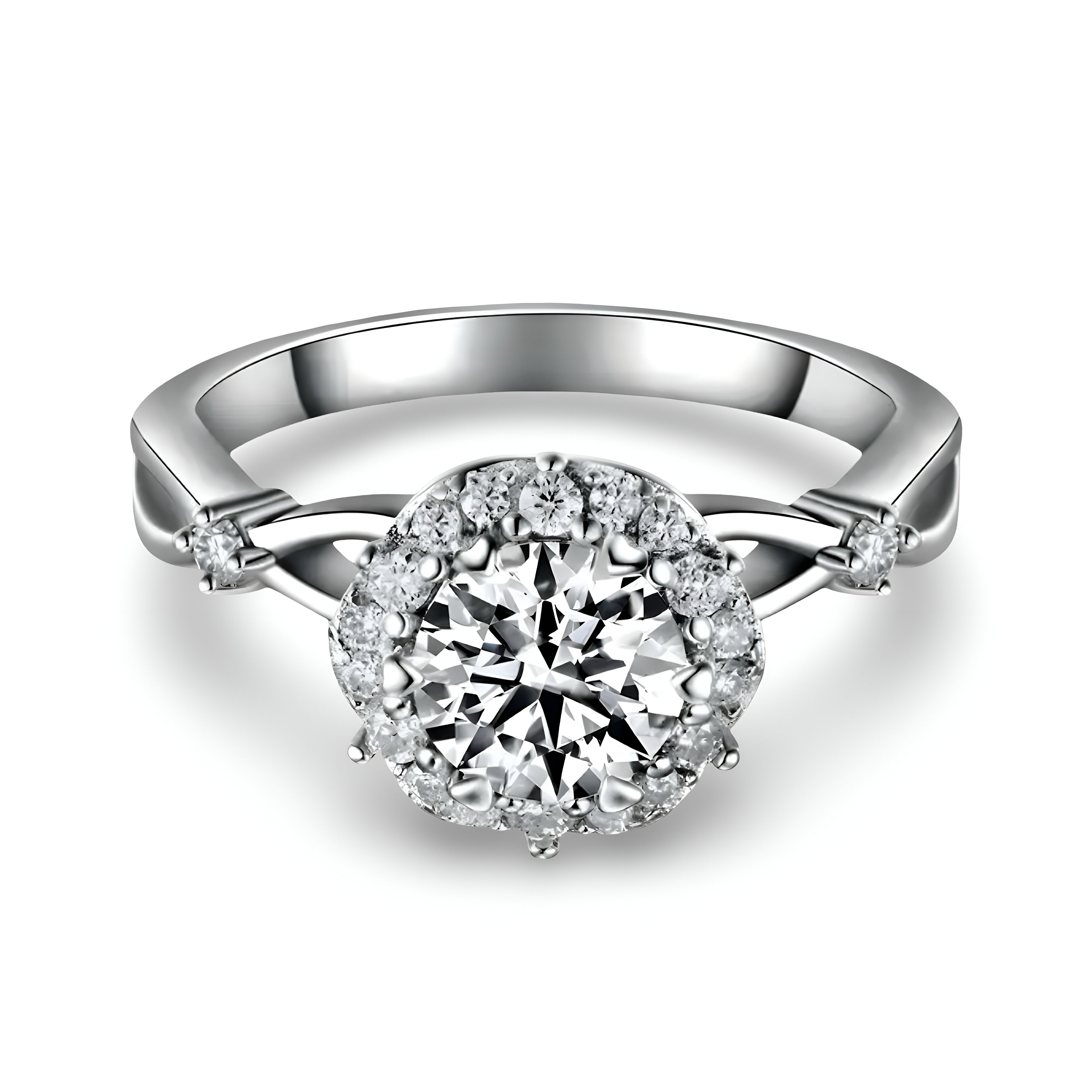 MG CROWN ELIPSE®️2.0CT VINTAGE ROUND HALO RING