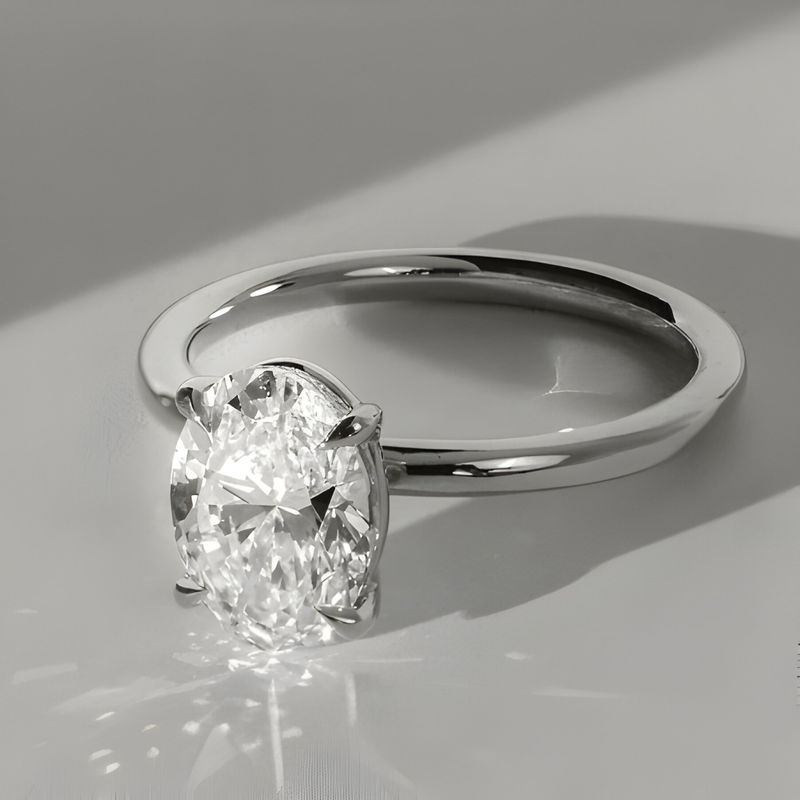 5.0CT Oval Cut In Cubic Zirconia & Sterling Silver