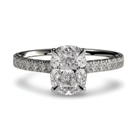 3.0CT CUSHION CUT HIDDEN HALO PAVÉ ENGAGEMENT RING