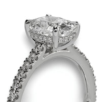 3.0CT CUSHION CUT HIDDEN HALO PAVÉ ENGAGEMENT RING