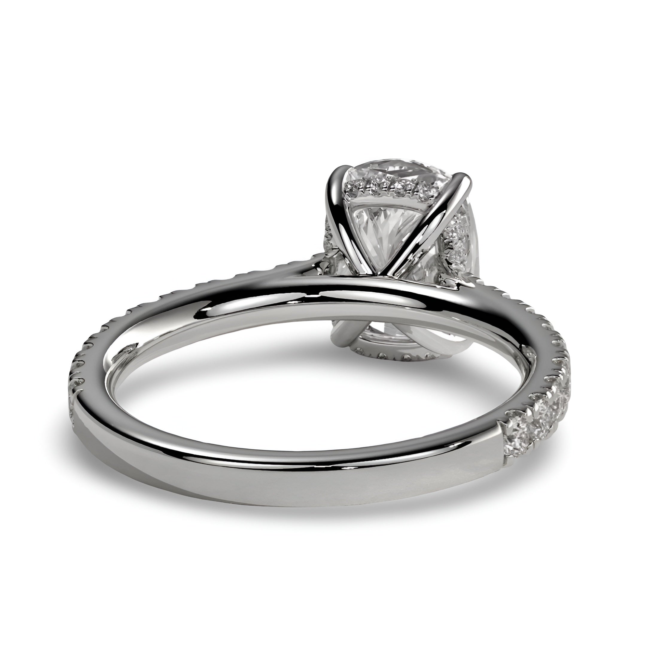 3.0CT CUSHION CUT HIDDEN HALO PAVÉ ENGAGEMENT RING