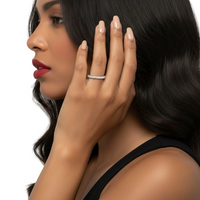 Round Brilliant Half Pavé Band – 0.10ct Stones | Sterling Silver