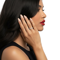 Round Brilliant Half Pavé Band – 0.10ct Stones | Sterling Silver