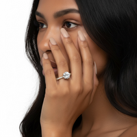 2.0 Ct Round Brilliant Solitaire – 6-Claw with Crown Gallery & Pavé Band | 9–18K Yellow Gold