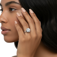 2.0ct Premium Round Brilliant Solitaire Ring – Low Bezel Setting | Sterling Silver or White Gold