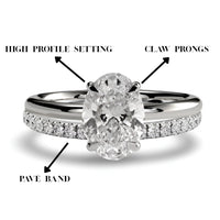 Oval Solitaire & Pavé Band Ring Set
