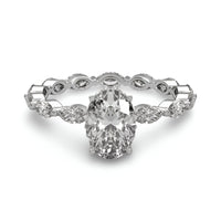 2.0CT Oval Cut W/ Full Marquise Band