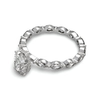 2.0CT Oval Cut W/ Full Marquise Band