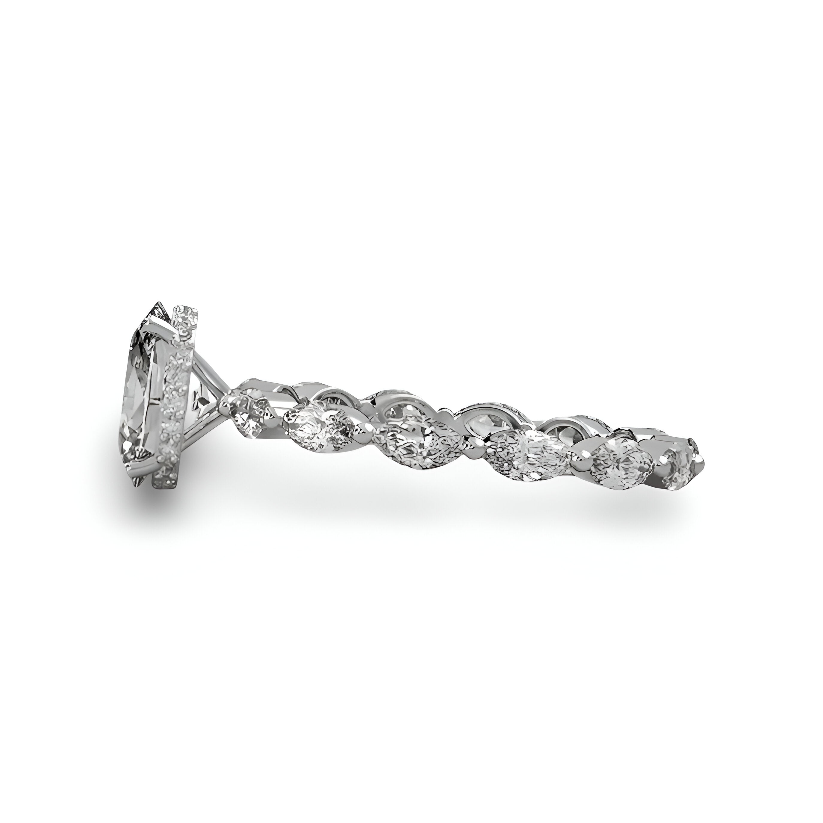2.0CT Oval Cut W/ Full Marquise Band