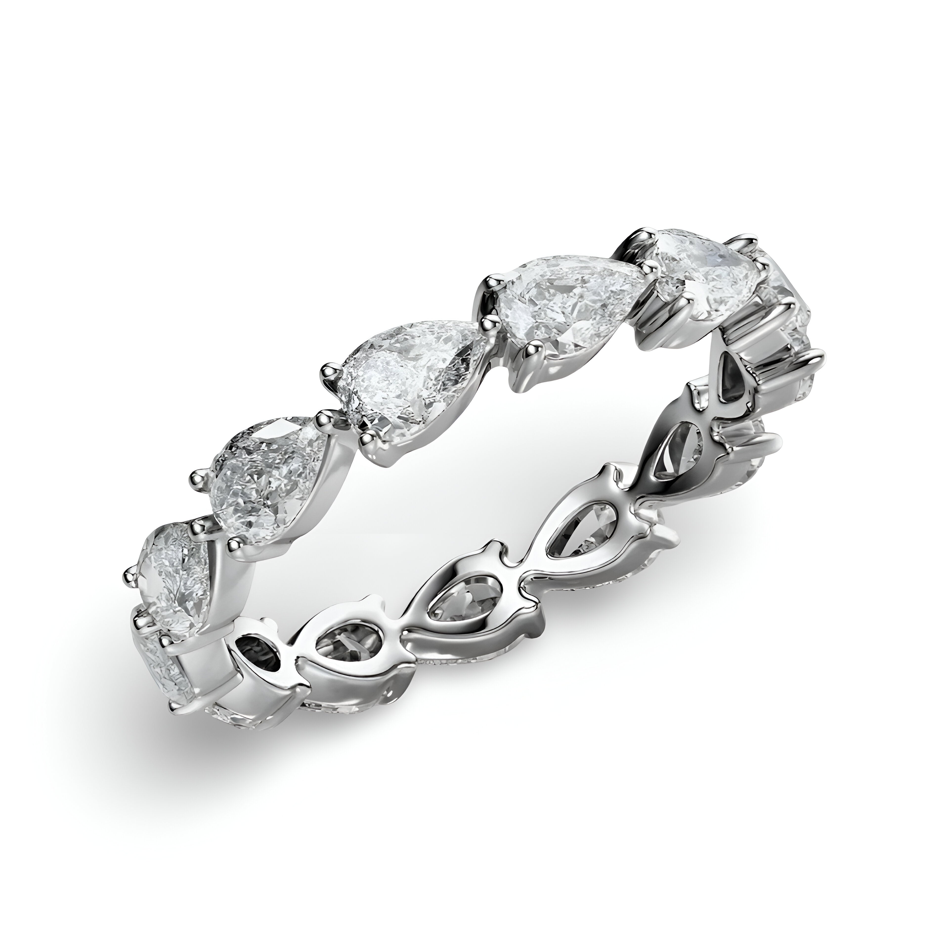 The EverLuxe™ Pear Cut Moissanite Eternity Band