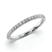 Round Brilliant Half Pavé Band – 0.10ct Stones | Sterling Silver
