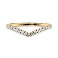 V-Shaped Round Brilliant Half Pavé Band – 0.10ct Stones | 9kt / 14kt Yellow Gold