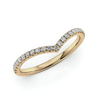 V-Shaped Round Brilliant Half Pavé Band – 0.10ct Stones | 9kt / 14kt Yellow Gold