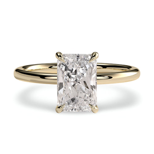MG Luminaire™️ 3.0CT Radiant Cut Solitaire Ring - 9CT, 14CT, and 18K Yellow Gold