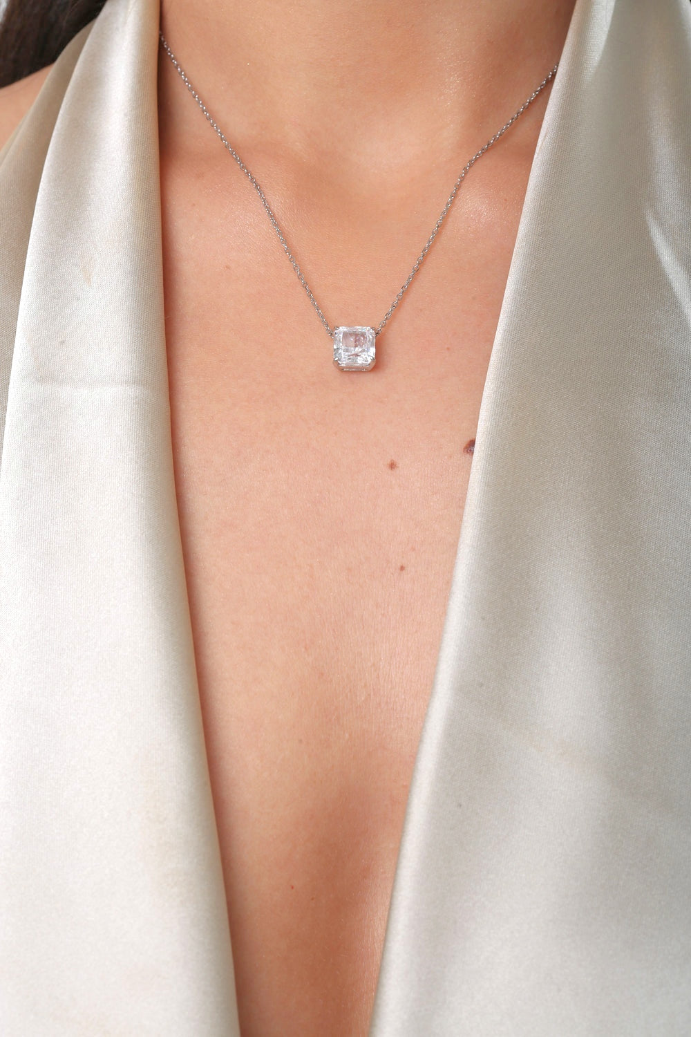 2.0 CT Square Cut Diamond Necklace
