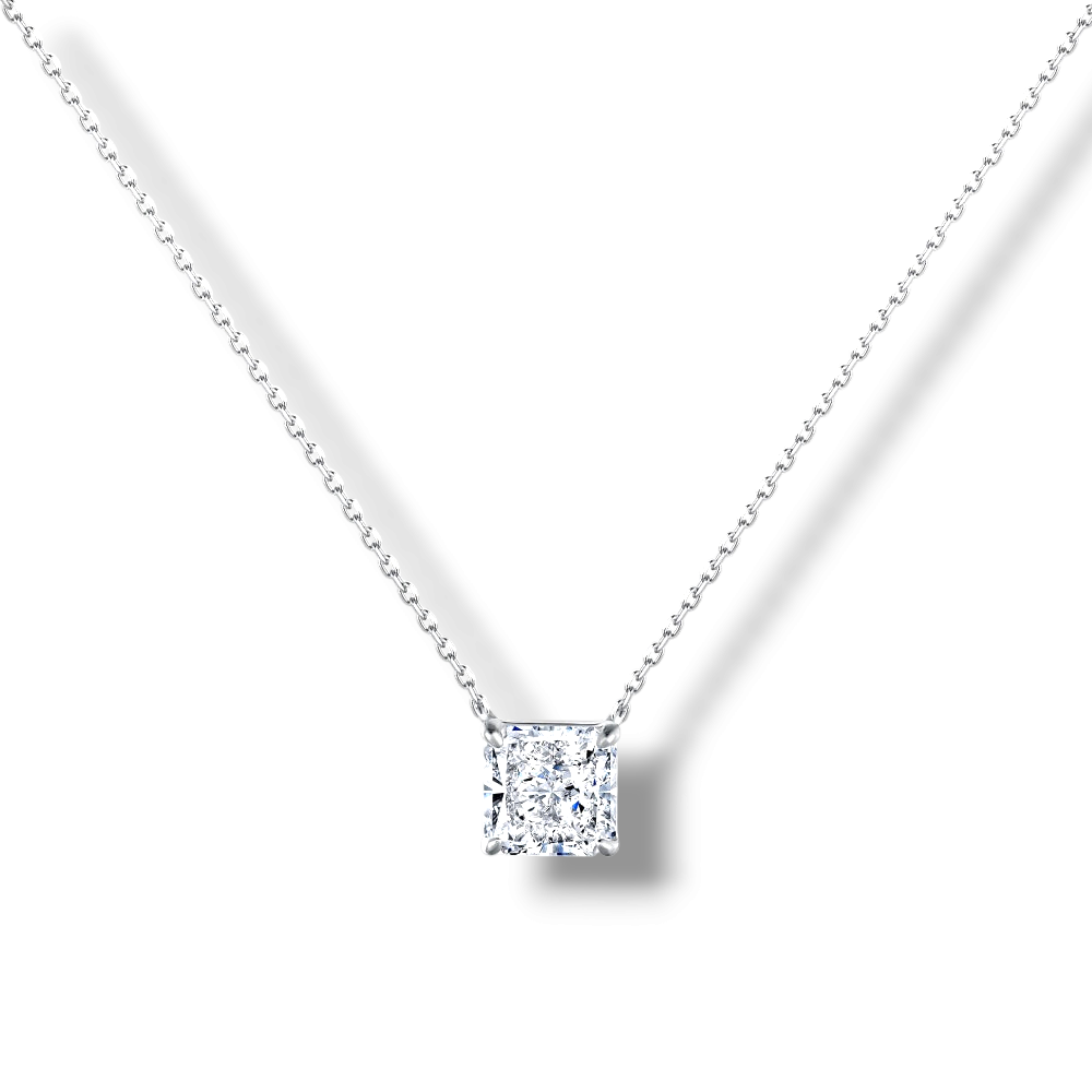 2.0 CT Square Cut Diamond Necklace