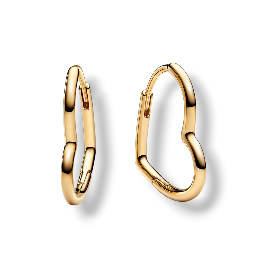 18K Gold Hoop Heart Earrings - MG ESSENCE