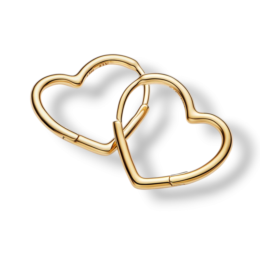 18K Gold Hoop Heart Earrings - MG ESSENCE