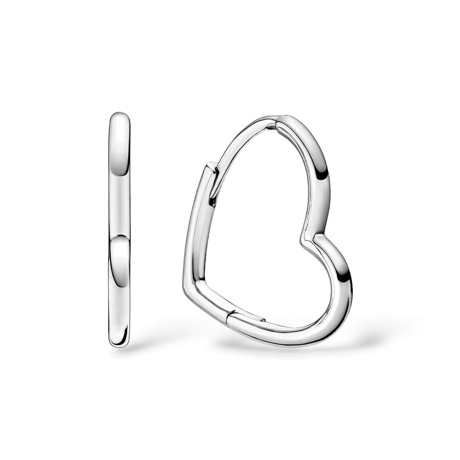 Lunar Silver Heart Earrings - MG ESSENCE