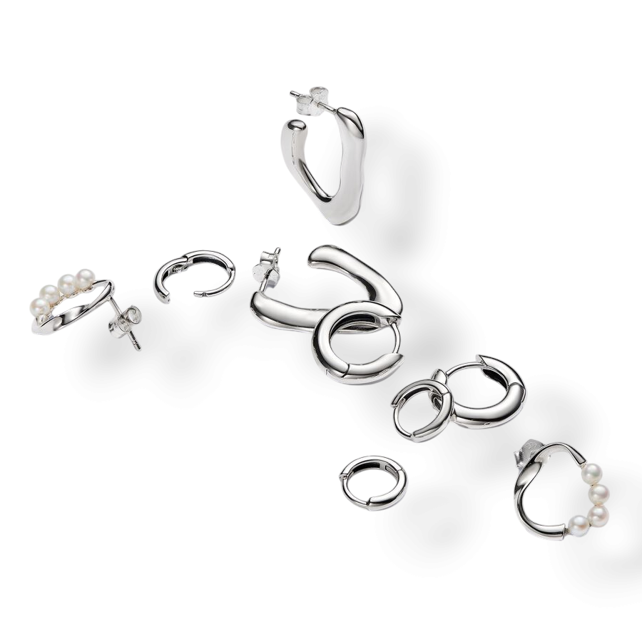 Organically V-Shaped Open Hoop Earrings - MG ESSENCE