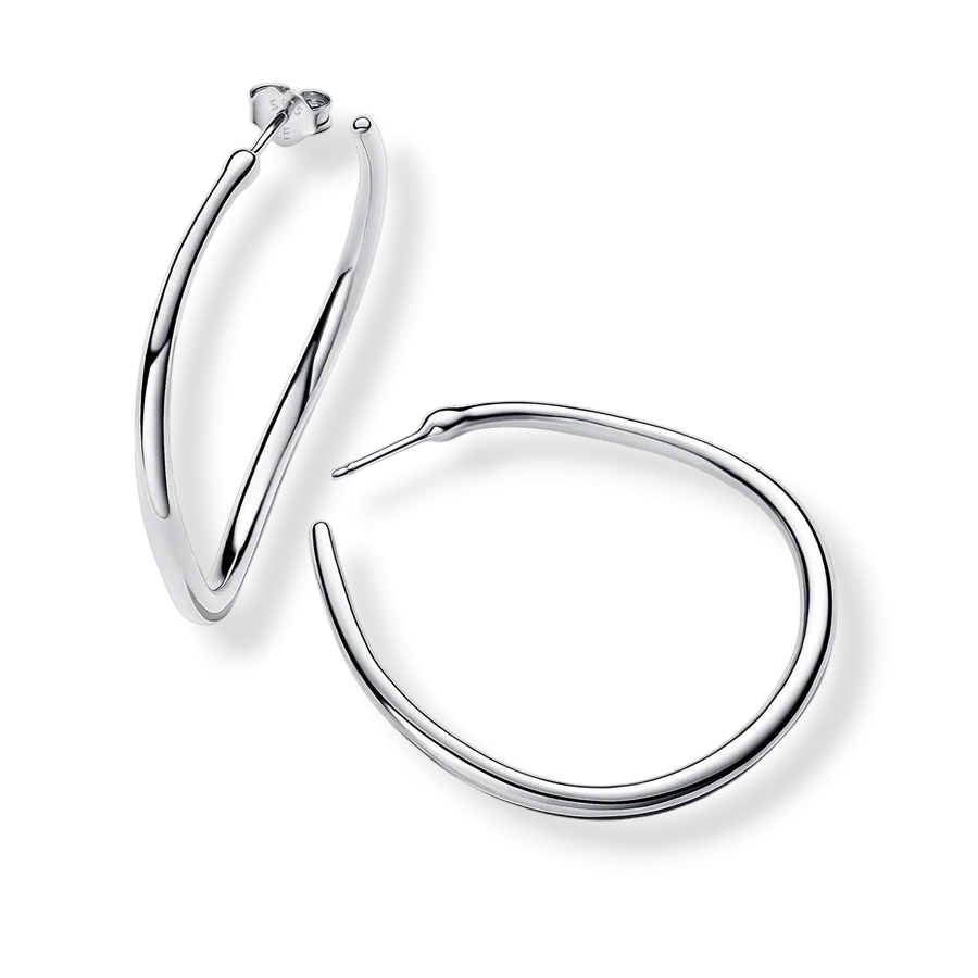 Organically Shaped 42mm Open Hoop Earrings - MG ESSENCE