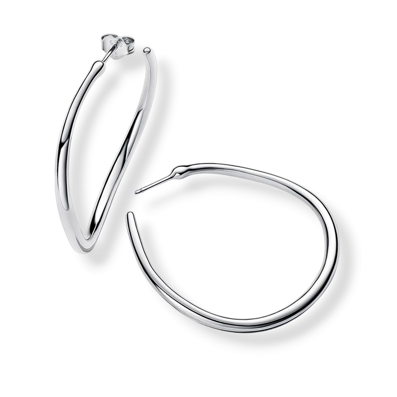 Organically Shaped 42mm Open Hoop Earrings