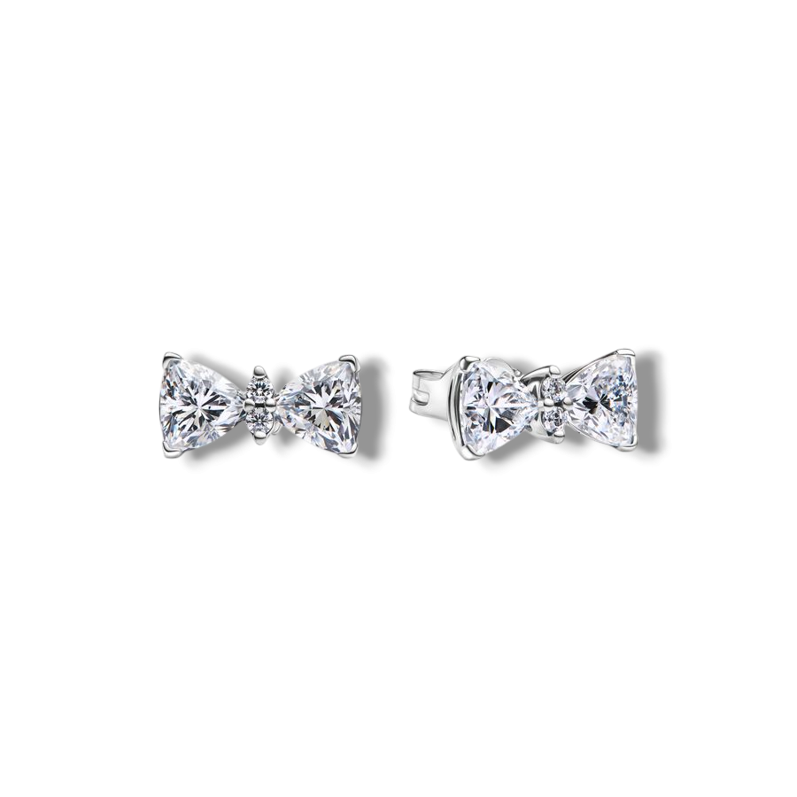 Sparkling Bow Stud Earrings - MG ESSENCE
