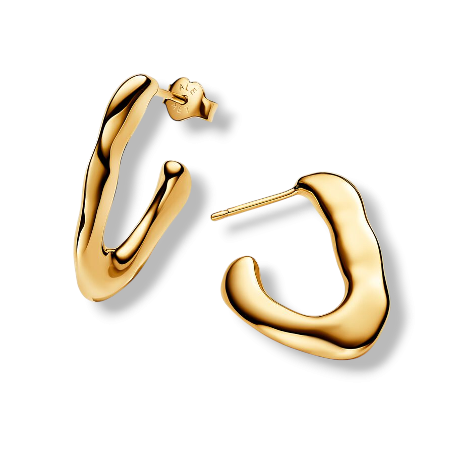 Organically V-Shaped Open Hoop Earrings - MG ESSENCE