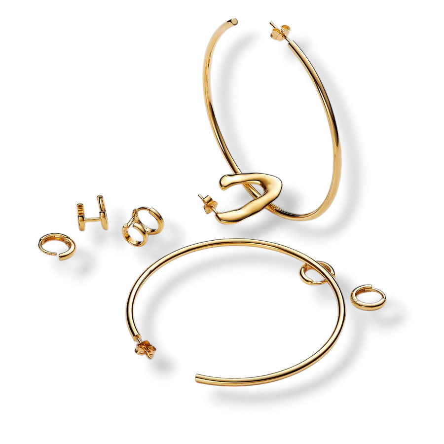 Organically V-Shaped Open Hoop Earrings - MG ESSENCE