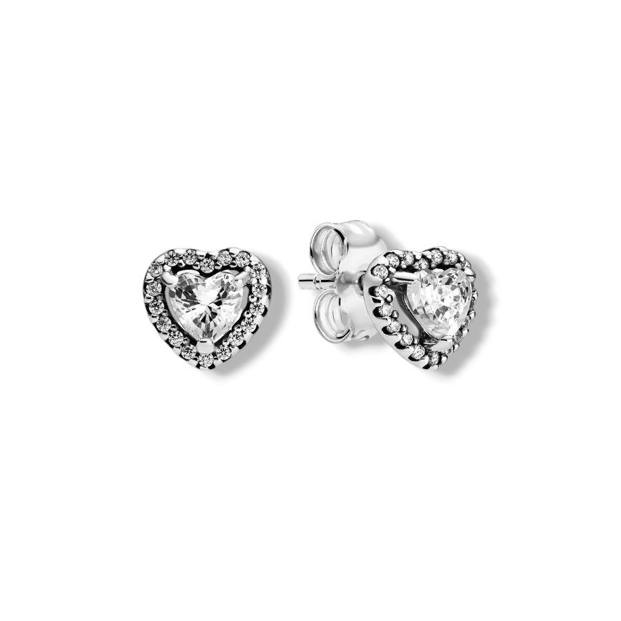 Sparkling Heart Stud Earrings - MG ESSENCE