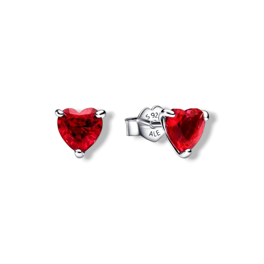 Red Heart Stud Earrings - MG ESSENCE