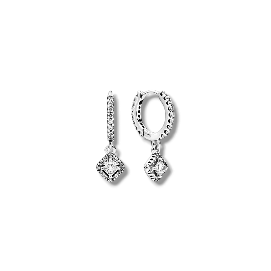 Square Sparkle Hoop Earrings - MG ESSENCE
