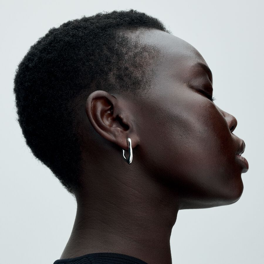 Organically V-Shaped Open Hoop Earrings - MG ESSENCE
