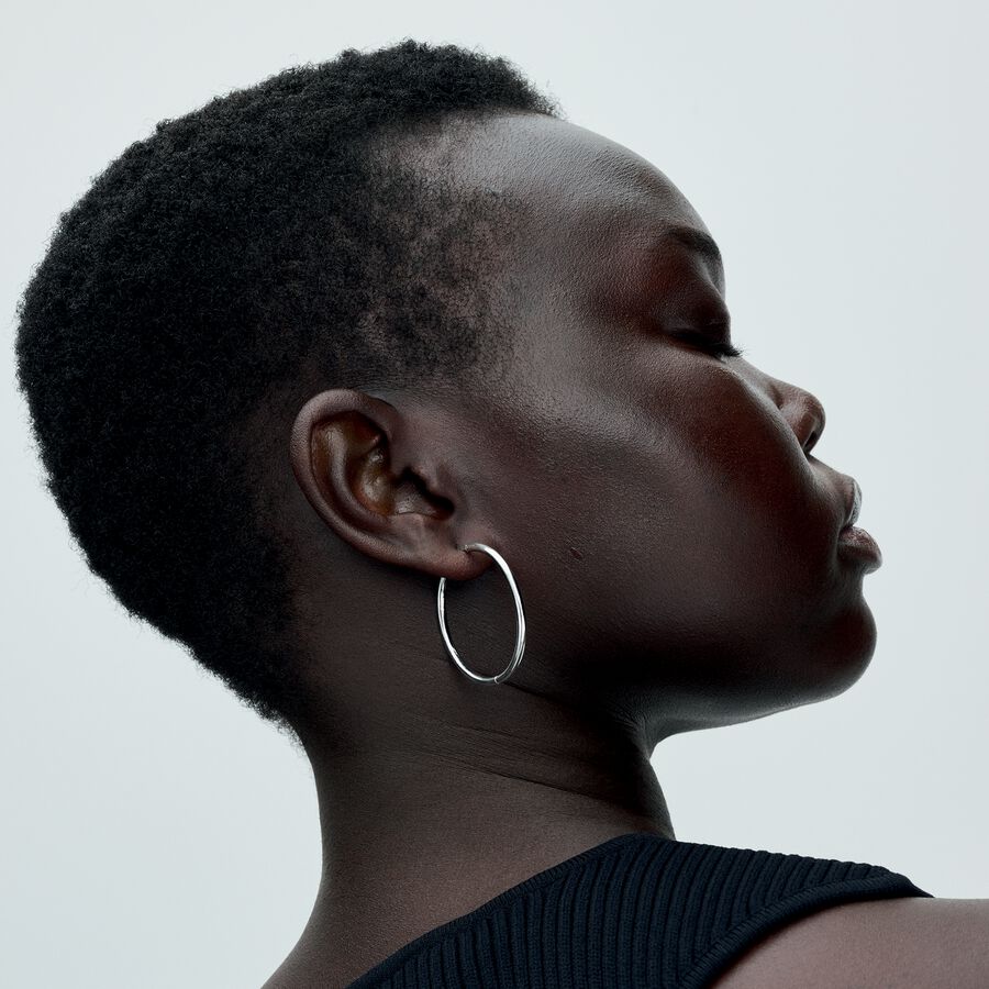 Organically Shaped 42mm Open Hoop Earrings - MG ESSENCE