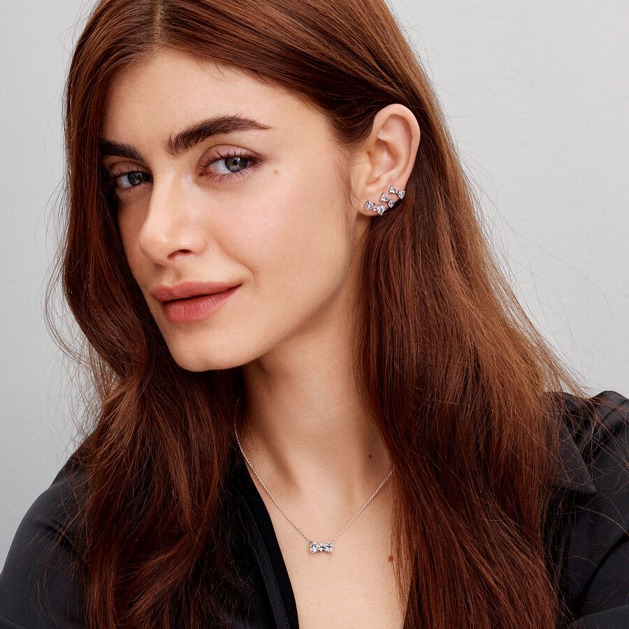 Sparkling Bow Stud Earrings - MG ESSENCE