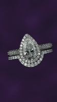 3.0ct Pear Cut Set with Pavé Contour Band
