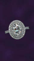3.0ct Oval Double Halo Engagement Ring