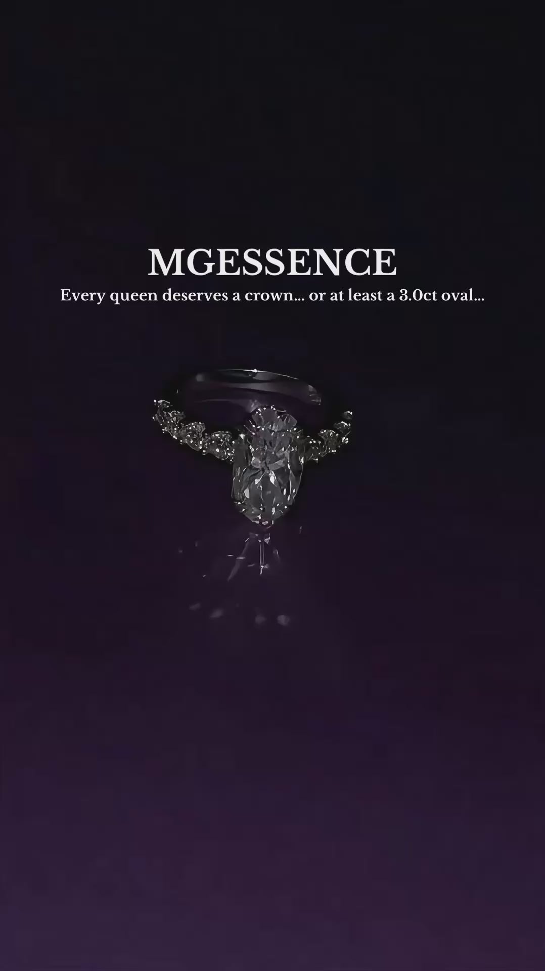 3.0CT Oval Moissanite Engagement Ring with Hidden Halo, Double Claw Prongs & Half Eternity Band