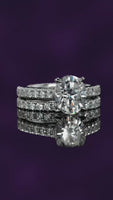 3.00ct Oval Brilliant Cathedral Pavé Bridal Set